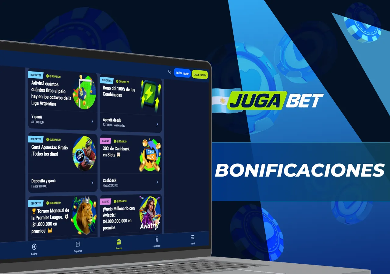 Resumen de las ofertas de bonos de Jugabet, incluidas las promociones para nuevos jugadores.