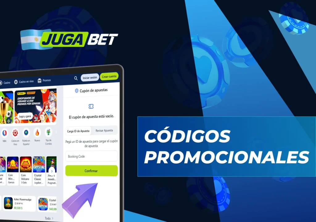 Los códigos promocionales del casino Jugabet permiten acceder a bonos y ofertas adicionales.